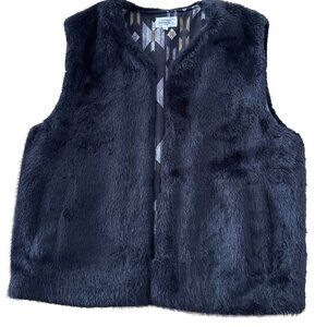 Hartford Black Faux Fur Vest Size 2(Medium)- Soft Luxe Layering Piece